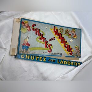 Vintage 1943 Milton Bradley CHUTES And LADDERS Board Game Original
